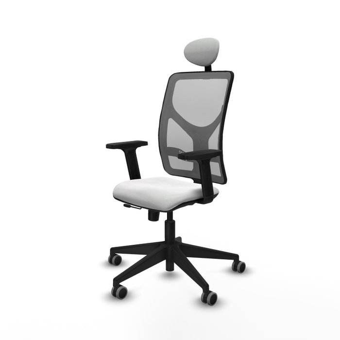 PIQUERAS Y CRESPO Silla de oficina Motilla con mecanismo Sincro/Traslack Blanco y Gris