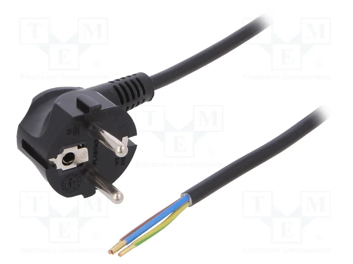 PLASTROL Cable de alimentación H03VV-F, OMY 3x1mm2 negro 3m