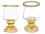 Giftdecor Portavela Copa Dorada Cristal y Acero 12 cm x 19.5 cm x 12 cm (Set de 6)