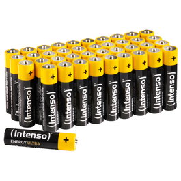 Intenso 7501510 Energy Ultra - Pilas AAA Alcalinas 1.5V, Pack de 40 Unidades, 1250mAh, Cumple CE y (EU) 2023/1542