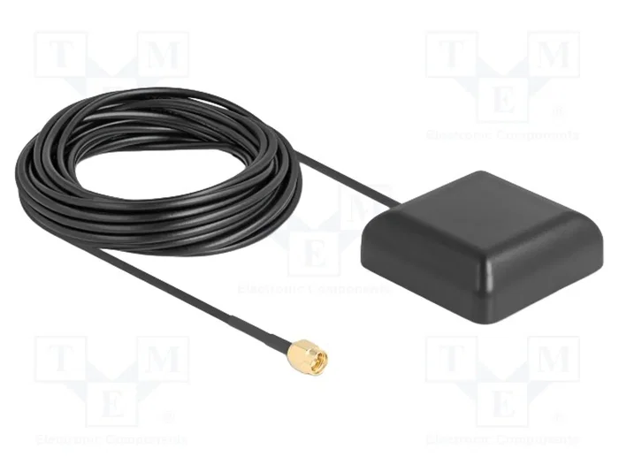 DeLOCK NL-203AA Antena GNSS Galileo GPS de alta ganancia con conector SMA y 5 m de cable para exterior