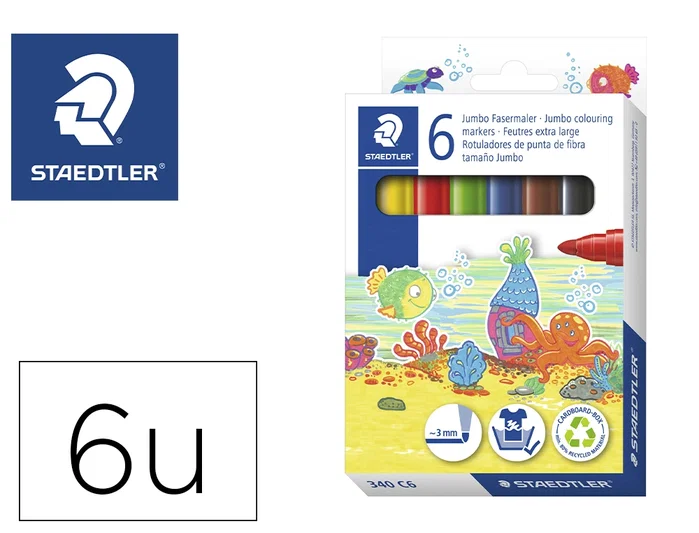 Staedtler Noris Club Rotuladores Colores Surtidos Estuche de 6 Unidades Staedtler Noris Club Rotuladores Colores Surtidos Estuche de 6 Unidades