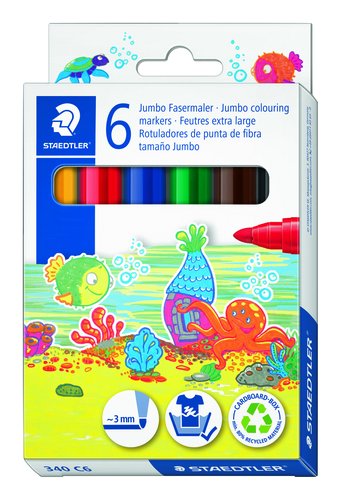 Staedtler Noris Club Rotuladores Colores Surtidos Estuche de 6 Unidades Staedtler Noris Club Rotuladores Colores Surtidos Estuche de 6 Unidades