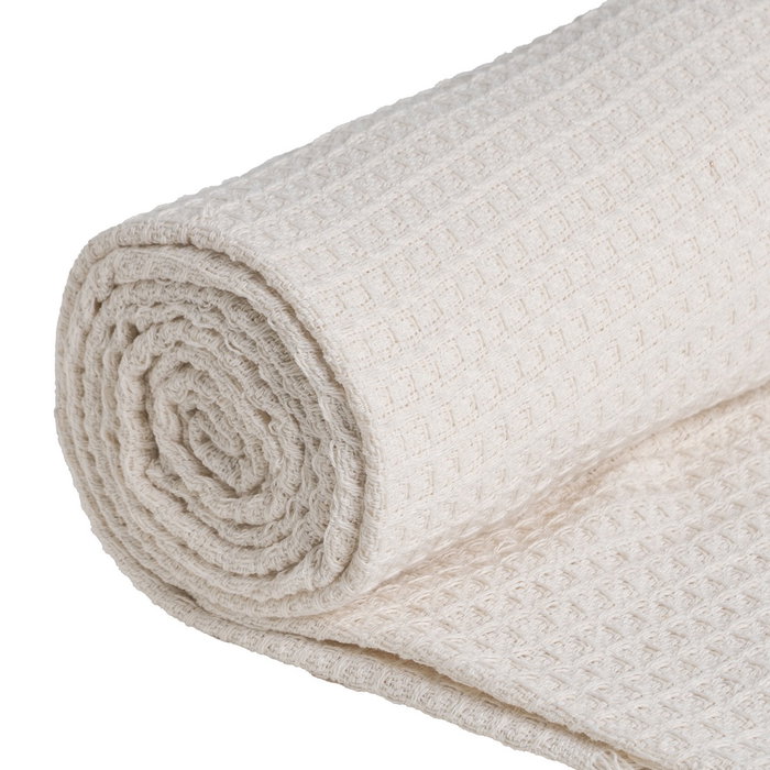 Plaid Panal Crema Algodón Decoración 280 X 260 cm