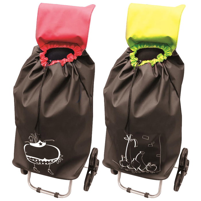 Entre Temps Carro Compra 6 Ruedas Surtido Rojo Verde