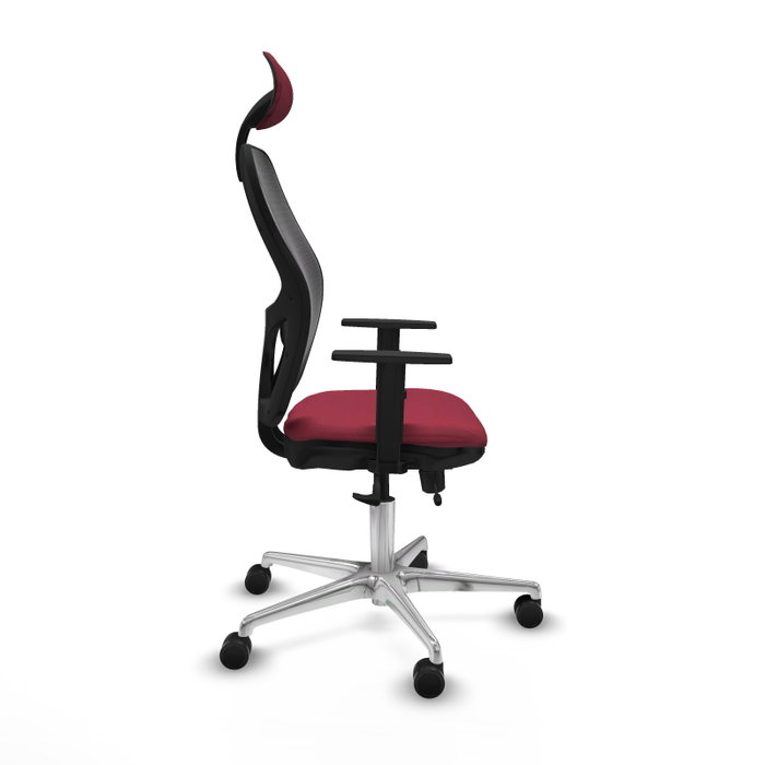 PIQUERAS Y CRESPO Silla de oficina Jorquera con mecanismo Sincro/Traslack en Granate y Negro