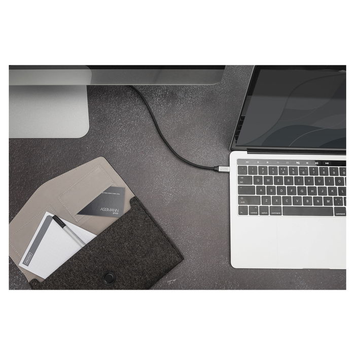 Digitus Cable de Conexión USB-C a USB-C USB 3.2 Gen 1 (5 Gbps) con USB Power Delivery 60W, 1 Metro, Color Negro