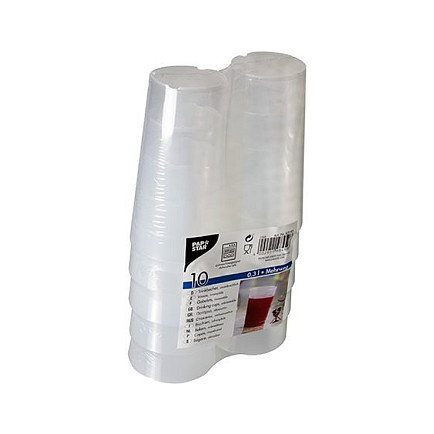 STARPAK Vaso reutilizable de 0,3 l y 7 cm transparente STARPAK Vaso reutilizable de 0,3 l y 7 cm transparente