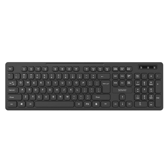 SAVIO Teclado Inalámbrico Slim US Layout Negro