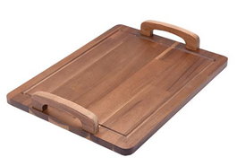 DKD Home Decor Bandeja de Acacia Natural 35x24x5,5 cm, Pack de 6