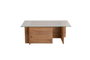 Vetrino Mesa de Centro de Cristal Templado Pino Atlántico 105x65x40 cm