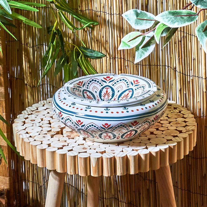 Home Deco Factory Cenicero con Agua Mirage XLL - Cenicero Marroquí grande para exterior, diámetro 25 cm