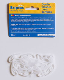 BRIPLAS Ganchos para Cortina de Baño, 25 Unidades, Blanco