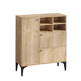 Hanah Home Ewa Consola Roble Zafiro 100x125x35 cm Múltiples Estantes