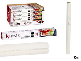 Kinvara Rollo Papel Horno 10m para Freidora de Aire y Horno Antiadherente 38.5x3.5x3.5 cm (Set de 24)