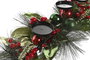 DKD Home Decor Portavelas de PVC y Metal Verde y Rojo para 3 Velas