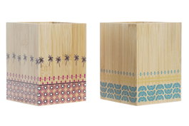 DKD Home Decor Cubertero de Bambú Africa Gres Surtido