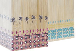 DKD Home Decor Cubertero Colonial Africa Gres Bambú Turquesa Granate 10 x 13.5 x 10 cm (4 Unidades)