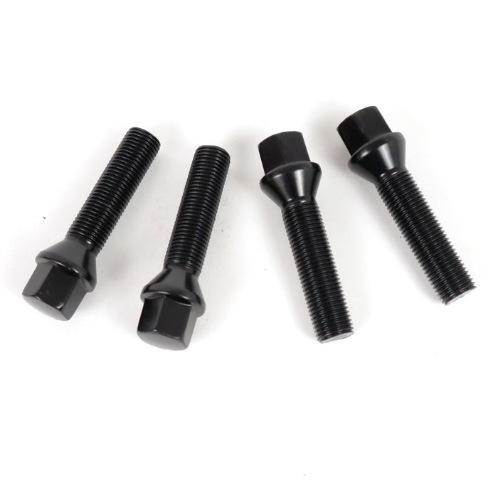 OMP Juego de 4 Tornillos M12x1.5 Cónico Largo 50mm Negro con Llave 17mm OMP Juego de 4 Tornillos M12x1.5 Cónico Largo 50mm Negro con Llave 17mm