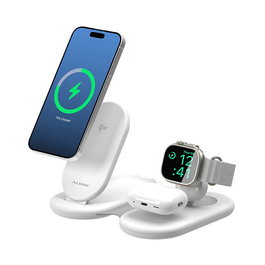 Alogic PackAway 3-in-1 Qi2 Wireless Charging Stand Blanco