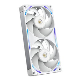 NZXT RF-U24PN-W1 Ventilador RGB 240mm F240X, Dual 120mm, 24 LEDs, PWM, Blanco, Flujo de Aire 104 CFM, Compatible con Caja de PC