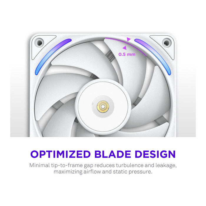 NZXT F240X RF-U24PN-W1 Ventilador RGB 240mm Blanco, Flujo Aire 104 CFM, FDB, PWM, 7 Aspas, Iluminación Multi-LED 24