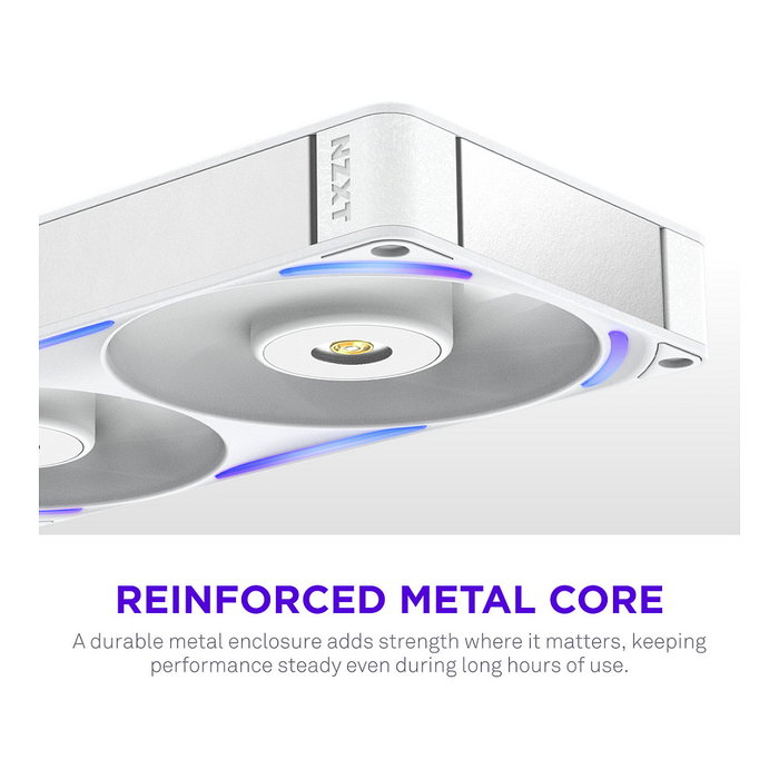 NZXT F240X RF-U24PN-W1 Ventilador RGB 240mm Blanco, Flujo Aire 104 CFM, FDB, PWM, 7 Aspas, Iluminación Multi-LED 24