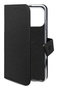 Celly WALLYMAG Funda cartera para iPhone 17 Pro, con MagSafe, soporte de sobremesa, 3 bolsillos para tarjetas, imitación piel, negro