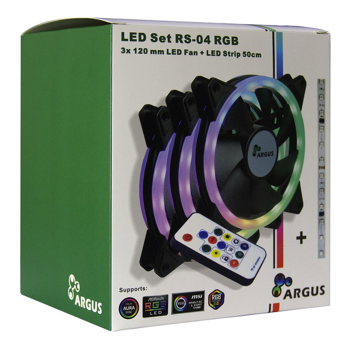 Inter-Tech Argus RS-04 RGB (3x ventiladores RGB 120mm + banda LED 50cm)