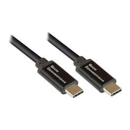 GoodConnections Cable USB-C a USB-C 2.0 de 0,5 m, 100W, Negro