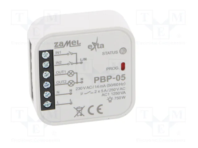ZAMEL PBP-05 Relé de instalación biestable por impulsos NA x2