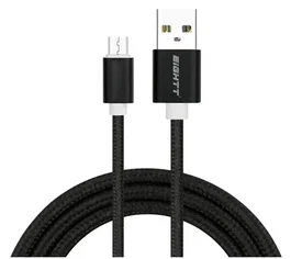 Eightt Cable USB A a Micro-USB B ECM-1B de 1m, Nylon Trenzado, Negro