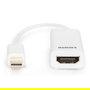Digitus Mini DisplayPort a HDMI Cable Adaptador, Mini DisplayPort Macho/Hembra a HDMI Macho, Blanco, 0.15m
