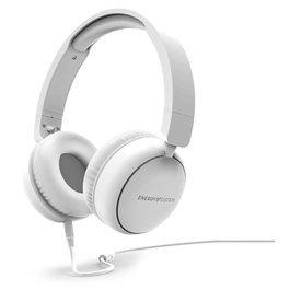 Energy Sistem FunVibe Auriculares Diadema Circumaural con Micrófono, Cable Extraíble Jack 3.5 mm, Blanco, 151g