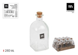 La Mediterranea Botella Frasca de 280 ml con Tapón de Corcho (36 Unidades)