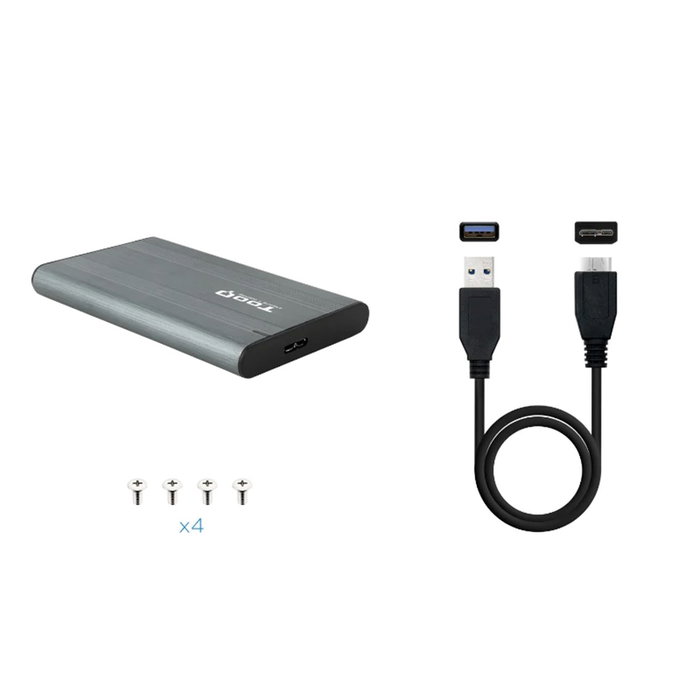 TooQ TQE-2503G Carcasa Externa para Discos 2,5” HDD/SSD, Gris