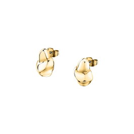 Trussardi Pendientes T-Design Ear Baroque SS YG Dorado 1,5cm
