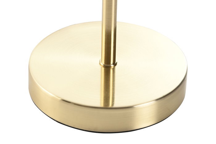 DKD Home Decor Lámpara de Sobremesa Metal y Lino Dorado y Crudo