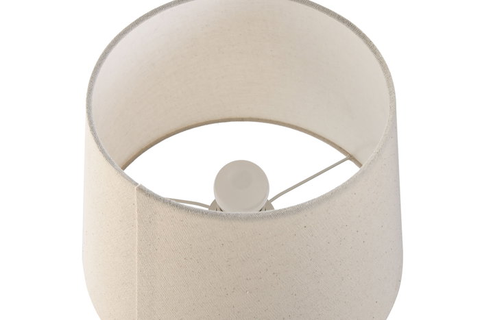 DKD Home Decor Lámpara de Sobremesa Metal y Lino Dorado y Crudo