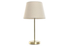 DKD Home Decor Lámpara de Sobremesa Metal y Lino Dorado y Crudo