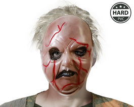 Mascara Mutante Gris con Vasos Sangrientos para Halloween