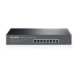 TP-Link Switch TL-SG1008 V9 de 8 Puertos Gigabit No Administrado Negro (TL-SG1008 V9), 16 Gbit/s, Montaje Rack 1U, Full Duplex