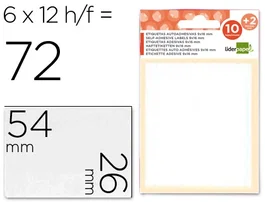 Liderpapel Etiquetas Adhesivas Blancas 26x54 mm (12 Hojas)