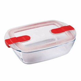 Pyrex Cook & Heat Caja rectangular de vidrio con tapa 28 x 20 cm