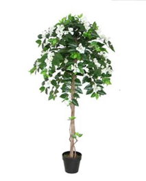 DKD Home Decor Planta PE 60x60x150 Verde y Blanco