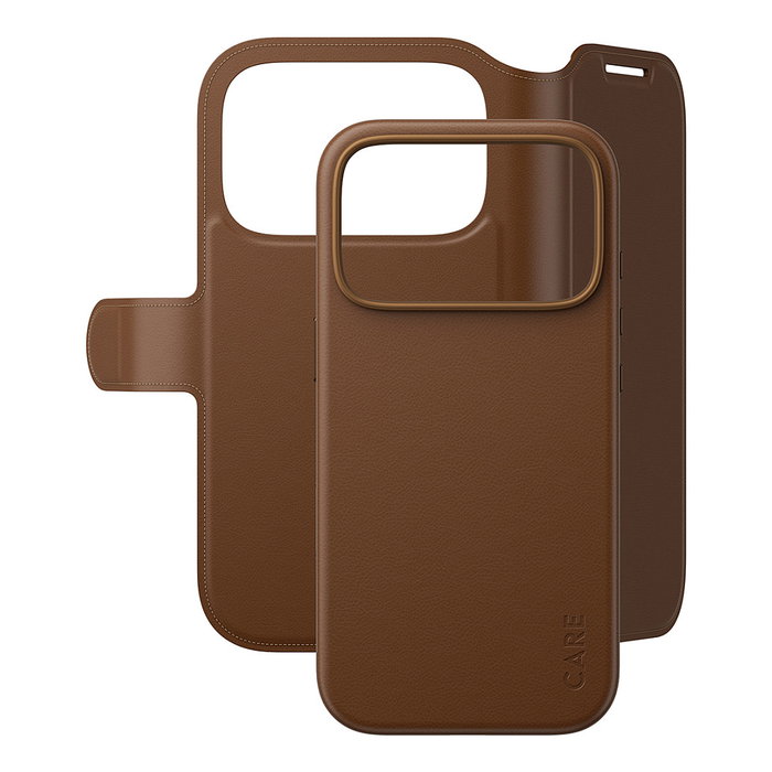 PanzerGlass CARE Tango 2-in-1 Wallet Case Braun con MagSafe para iPhone 17 Pro