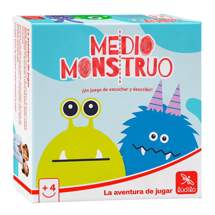 LÚDILO Juego de Mesa Medio Monstruo 803286 Descubrir y Escuchar para Niños +4 Años