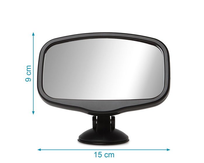 KioKids Espejo Retrovisor Coche Bebé Asiento Trasero Luna Delantera Alta Visibilidad Negro