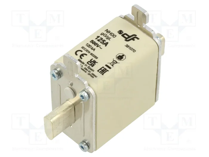DF ELECTRIC Fusible de Cartucho NH00 125A 500VAC DF ELECTRIC Fusible de Cartucho NH00 125A 500VAC