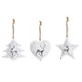 DKD Home Decor Set de 10 Colgantes de Metal Blancos para Navidad Moderna